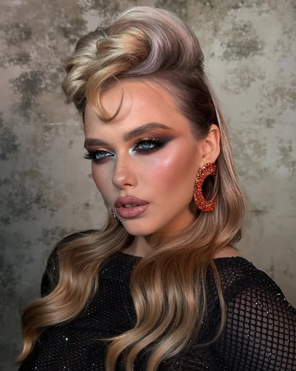 Editorial makeup look with dramatic eyes